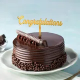 Special Eggless Dutch Truffle Cake [500g] with 'Congratulations Topper
