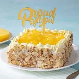 Special Eggless Fresh Cream Pineapple Cake [500g] with 'Proud of you' Topper
