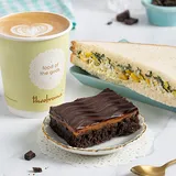 Choice of Veg Sandwich/Savoury + Eggless Brownie + Beverage