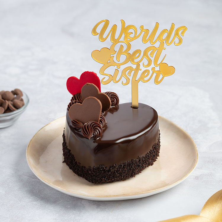 World's Best Sister Bento Cake - Chocolate & Strawberry [300g]
