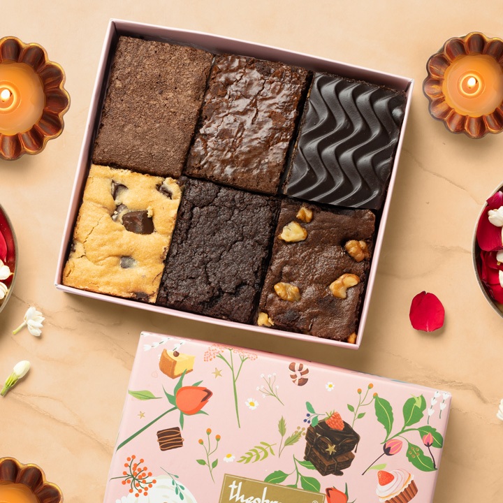 Assorted Eggless Brownies Gift Box [6 Pieces]