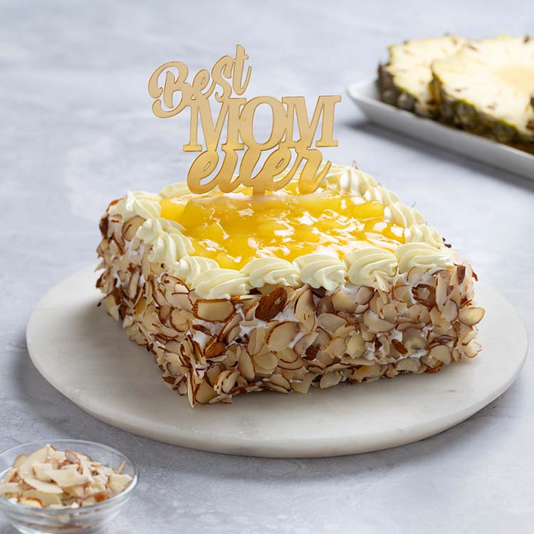 Best Mom Ever Cake - Eggless Fresh Cream Pineapple [500g]