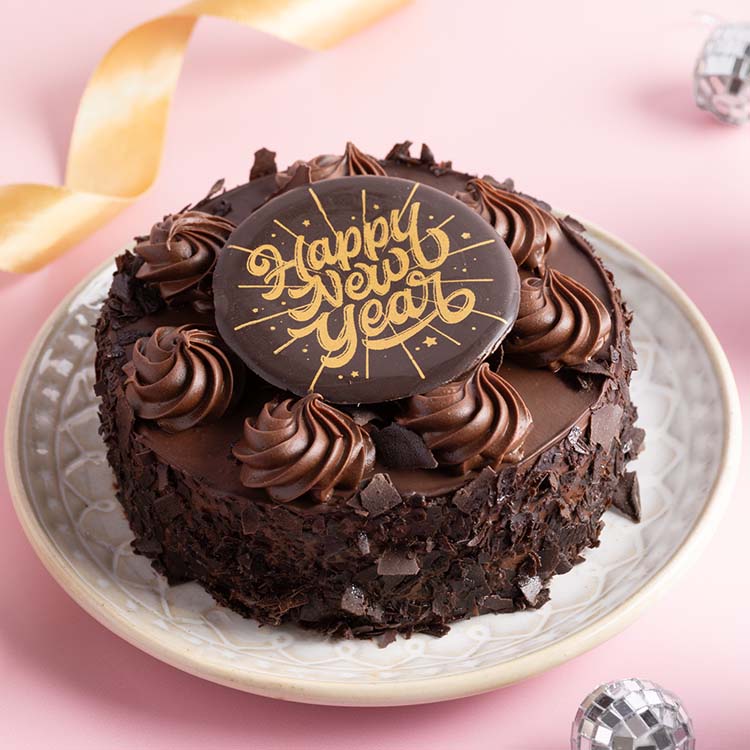 New Year Cake - Eggless Rich Chocolate Cake [500g]