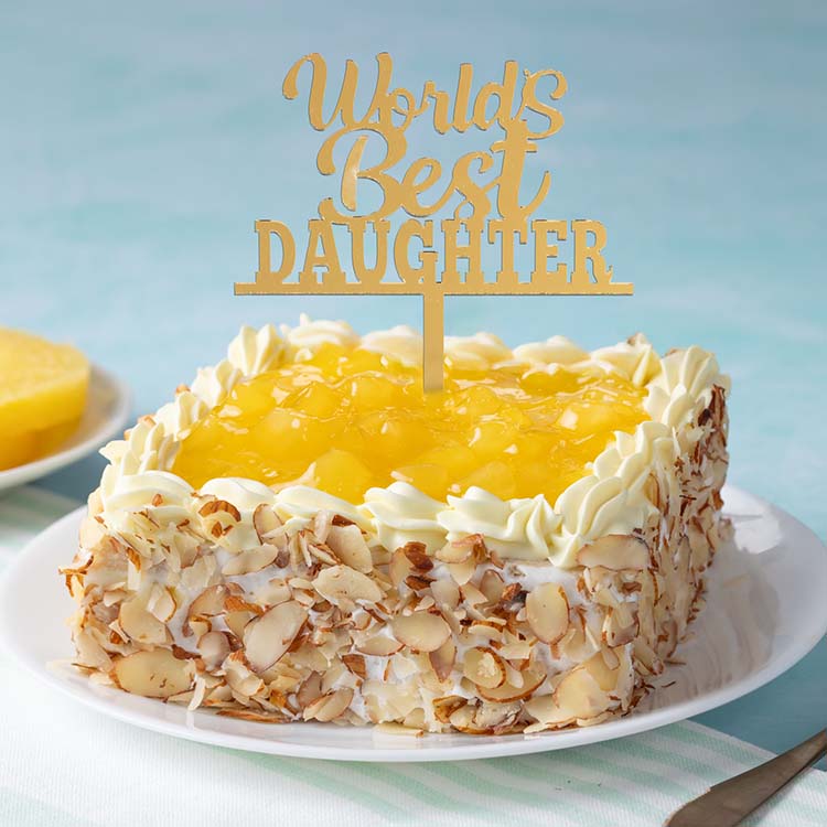 Daughters Day Cake - Eggless Fresh Cream Pineapple [500g]