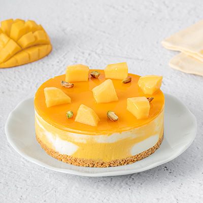 Eggless Mango Baked Cheesecake [1/2kg]