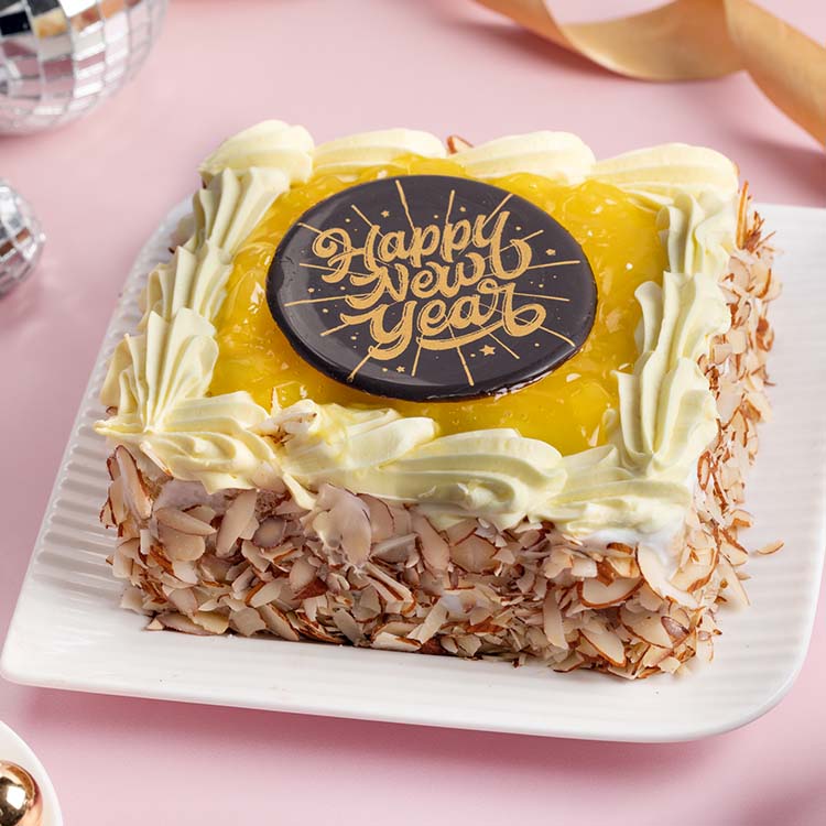 New Year Cake - Eggless Fresh Cream Pineapple Cake [500g]