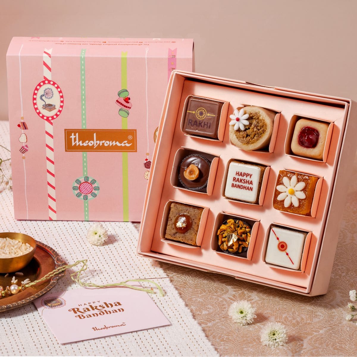 Raksha Bandhan Assorted Mithai Confectionery Gift Box [9 Pcs]