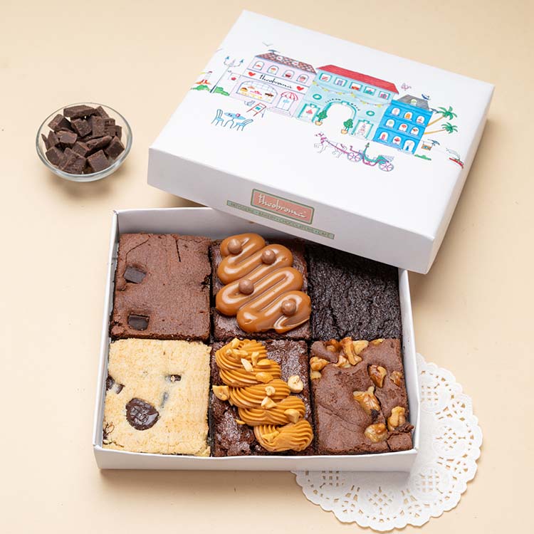 Assorted Eggless Brownies Gift Box [6 Pieces]