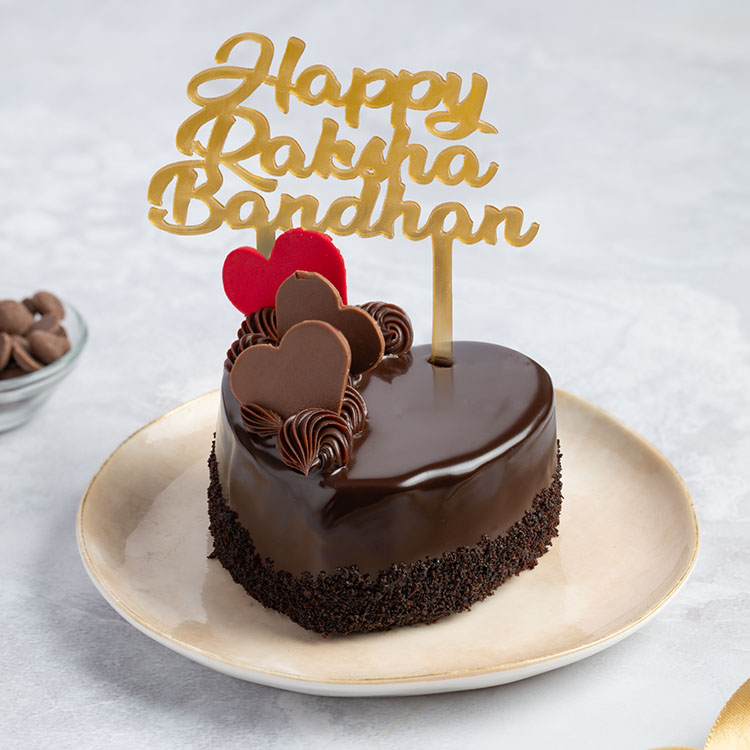 Raksha Bandhan Bento Cake - Chocolate Strawberry Heart [300g]