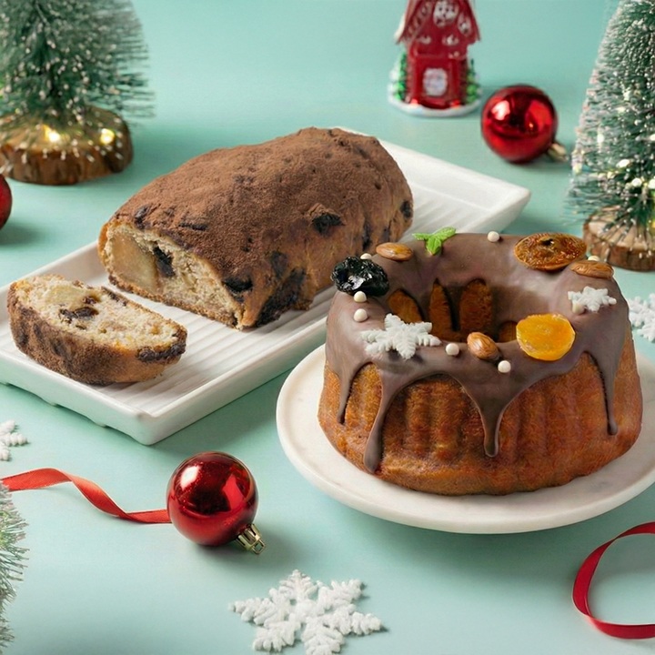 Bundt Cake [515g] + Chocolate & Orange Stollen [325g]
