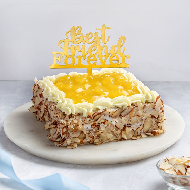 Friendship Day Cake - Eggless Fresh Cream Pineapple [500g]