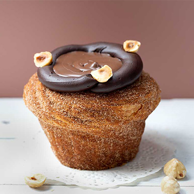 Croissants & Danishes-Chocolate & Hazelnut Cruffin [1 Piece]