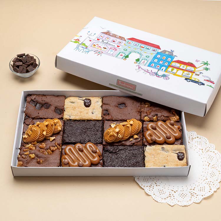 Assorted Eggless Brownies Gift Box [12 Pieces]