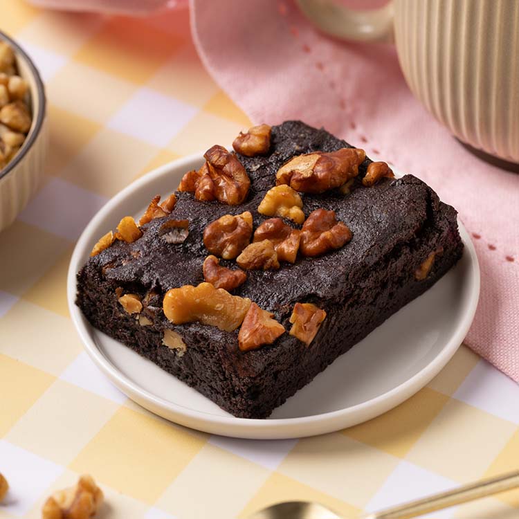 No Sugar added Eggless Walnut Brownie