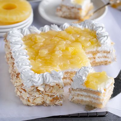Eggless Fresh Cream Pineapple Cake [500g]