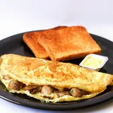 Loaded Mushroom Cheesy Omelette - With Toast & Butter