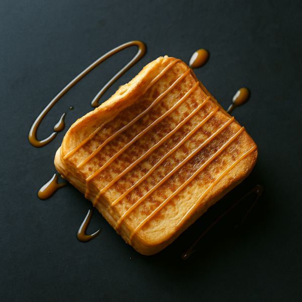 Traditional French Toast (Sweet) With Caramel Syrup.