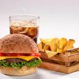 Veg Burger with Cheese with fries & coke
