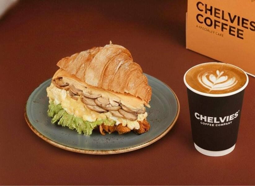 Egg Mushroom Croissant Sandwich Combo