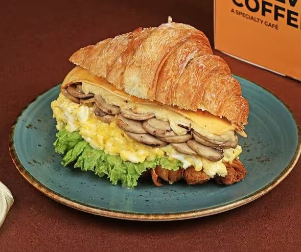 Egg Mushroom Croissant Sandwich
