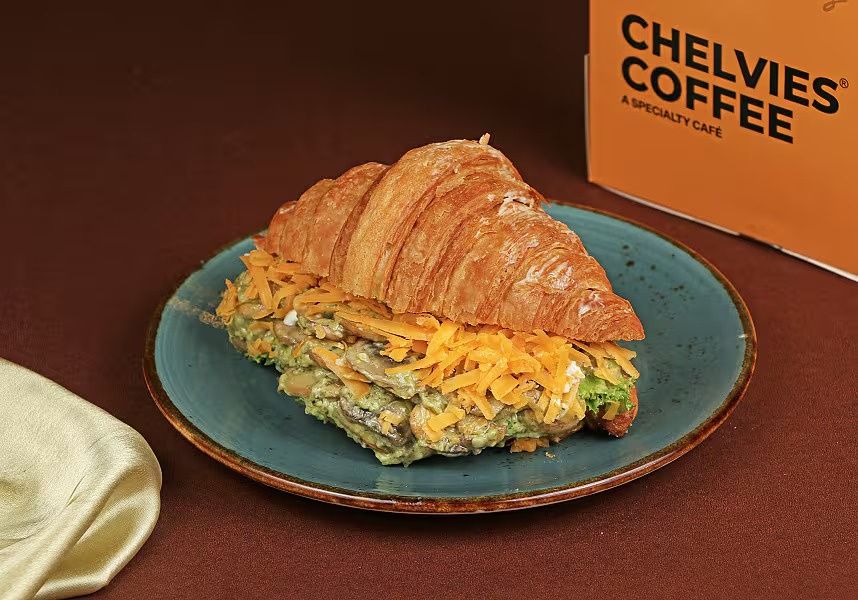 Pesto Mushroom Croissant Sandwich