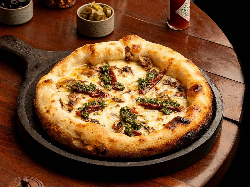 Mushroom With Chimichurri Pizza