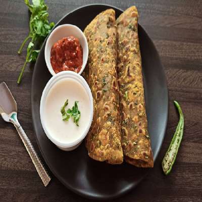 2 Whole Wheat Methi Paratha With Sabji And Curd