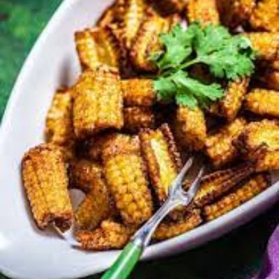 Golden fried babycorn 